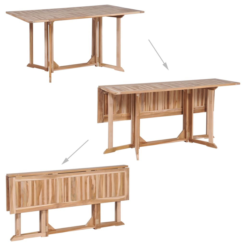 vidaXL Table pliable de jardin papillon 150x90x75 cm Bois teck solide