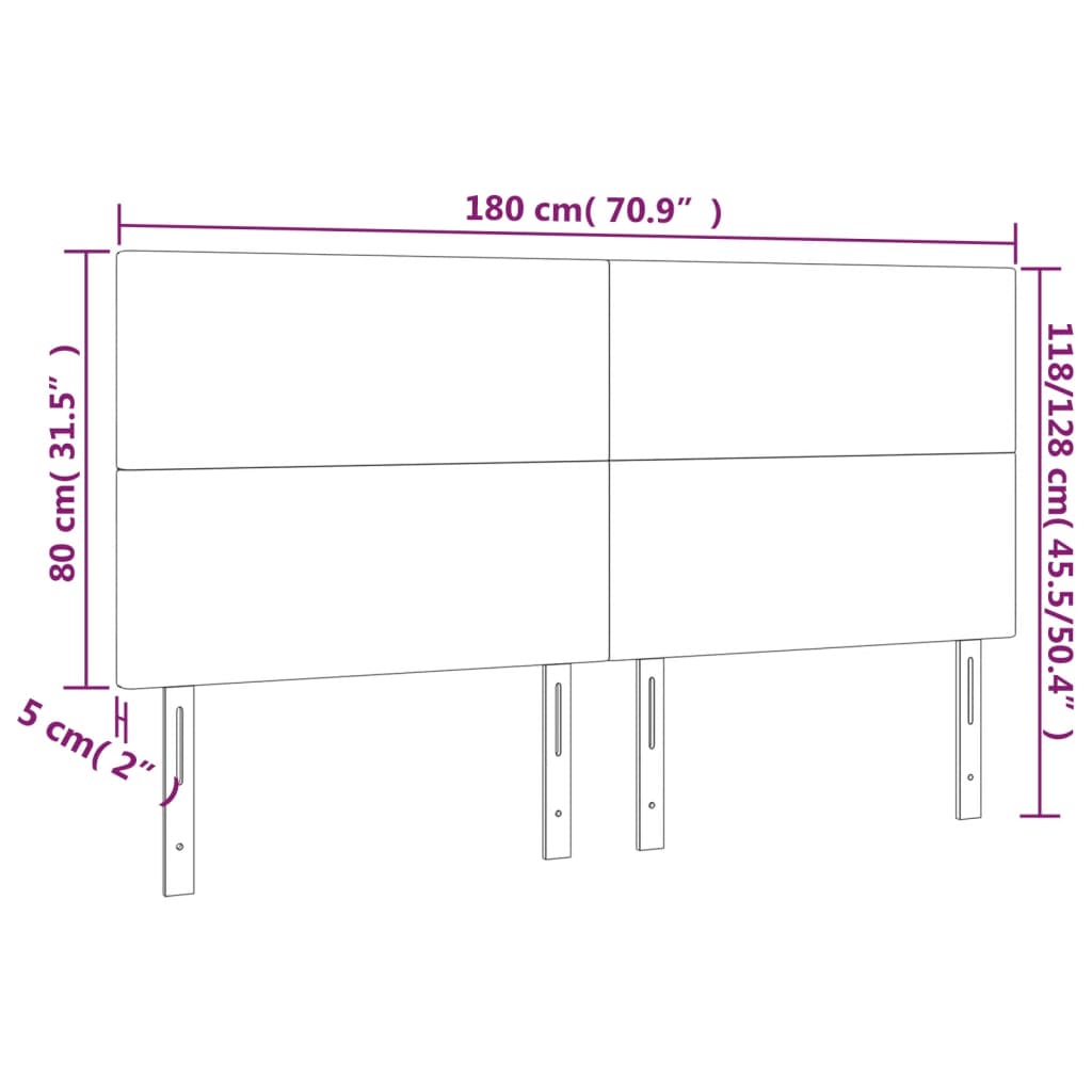 vidaXL Têtes de lit 4 pcs Bleu foncé 90x5x78/88 cm Velours