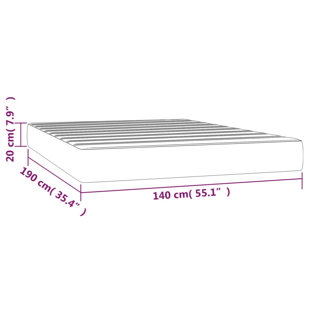 vidaXL Matelas de lit à ressorts ensachés Vert foncé 140x190x20 cm