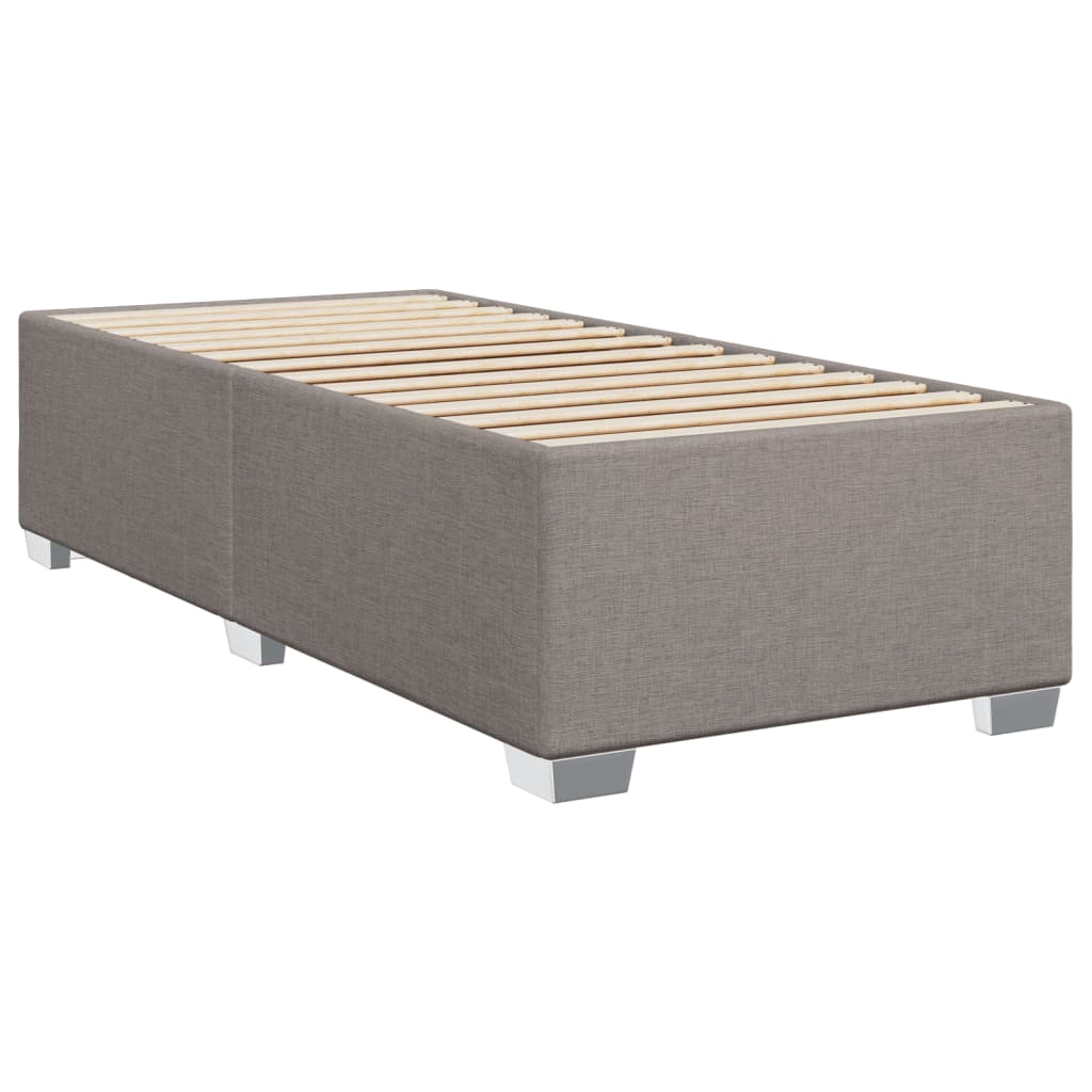 vidaXL Sommier à lattes de lit avec matelas Taupe 100x200 cm Tissu