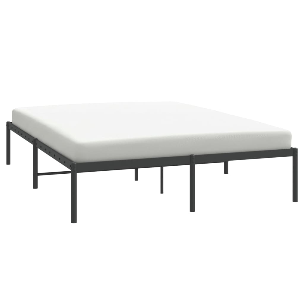 vidaXL Cadre de lit métal sans matelas noir 140x200 cm