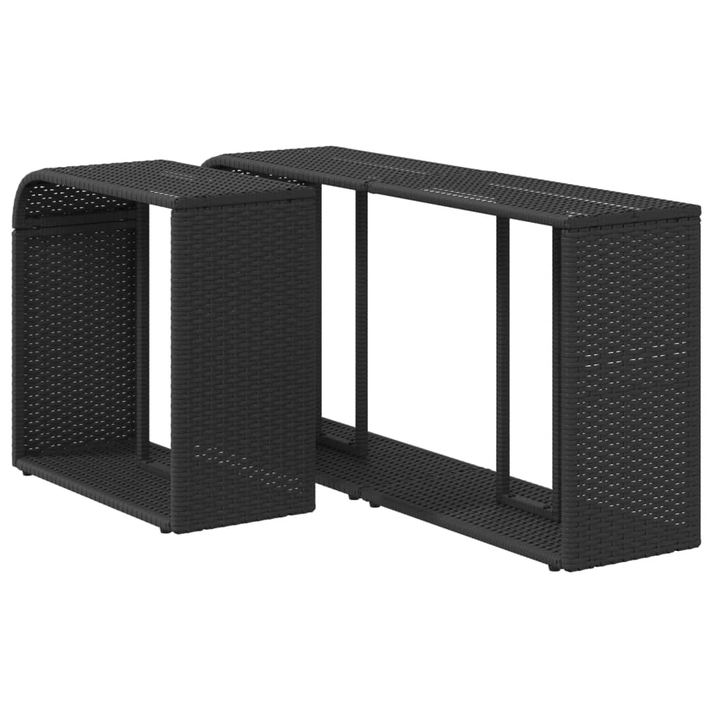 vidaXL Étagères de rangement 2 pcs noir résine tressée