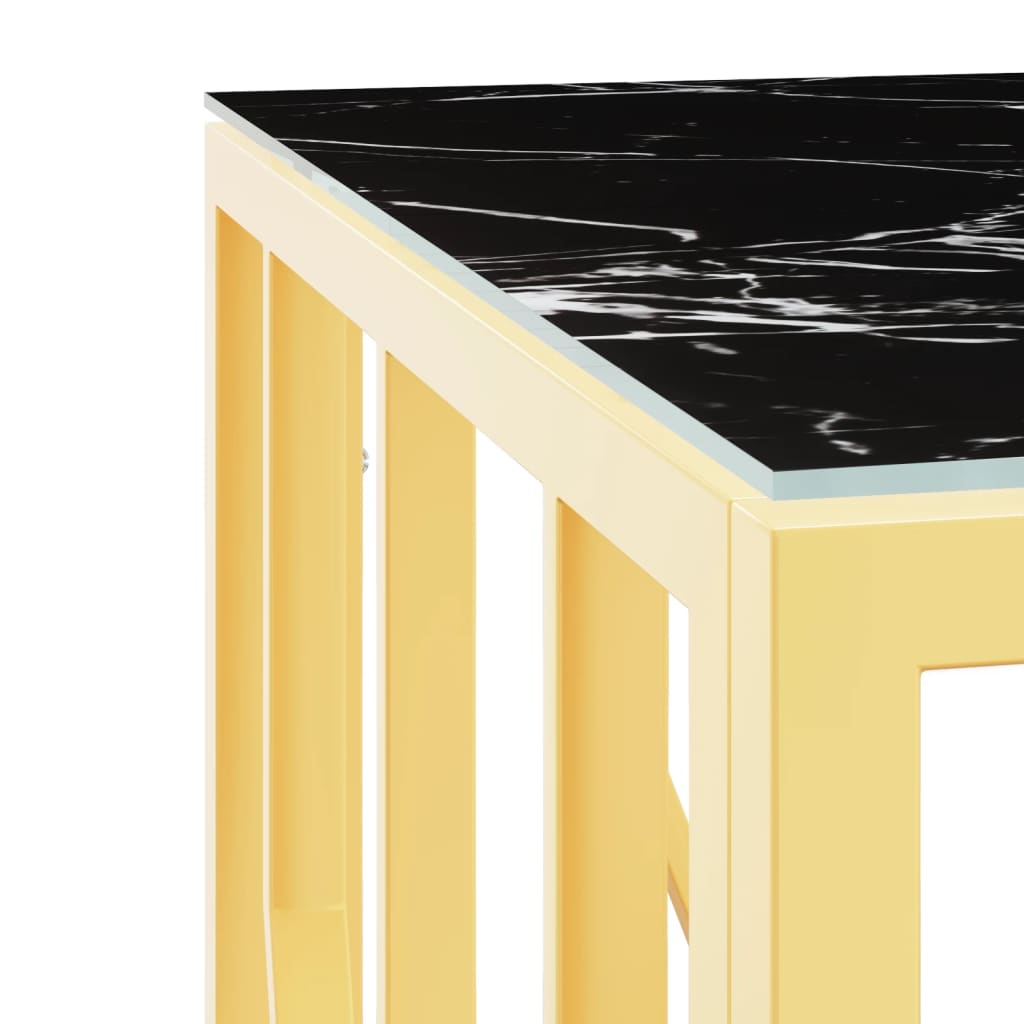 vidaXL Table basse doré 50x50x50 cm acier inoxydable et verre