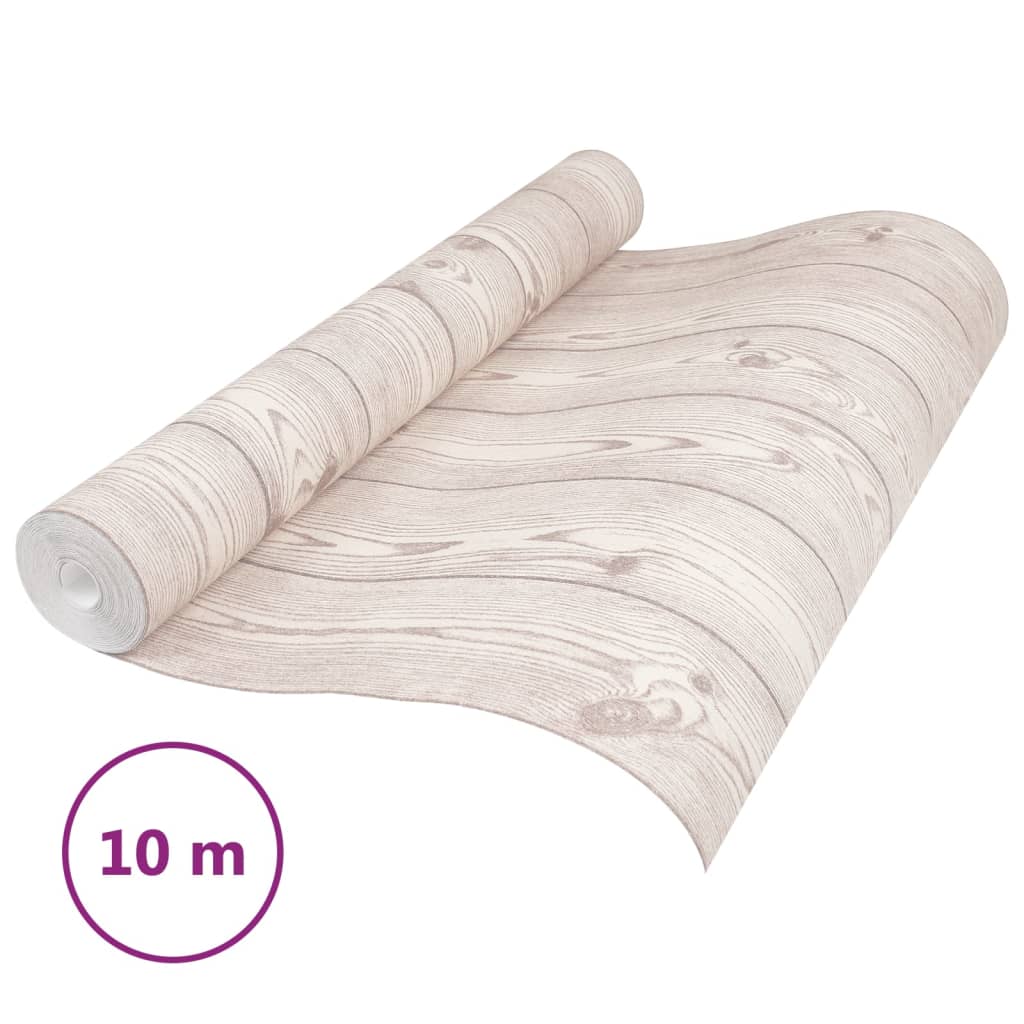 vidaXL Papier peint 3D grain de bois gris 10x0,53 m non tissé