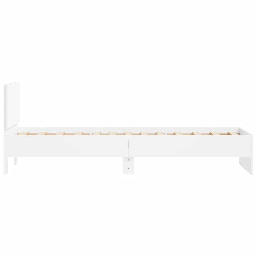 vidaXL Cadre de lit sans matelas avec tête de lit blanc 90x190 cm