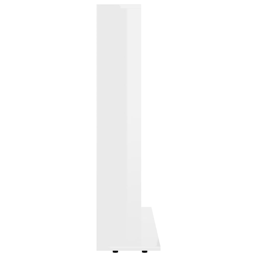 vidaXL Armoire à CD Blanc brillant 102x23x89,5 cm Bois d’ingénierie