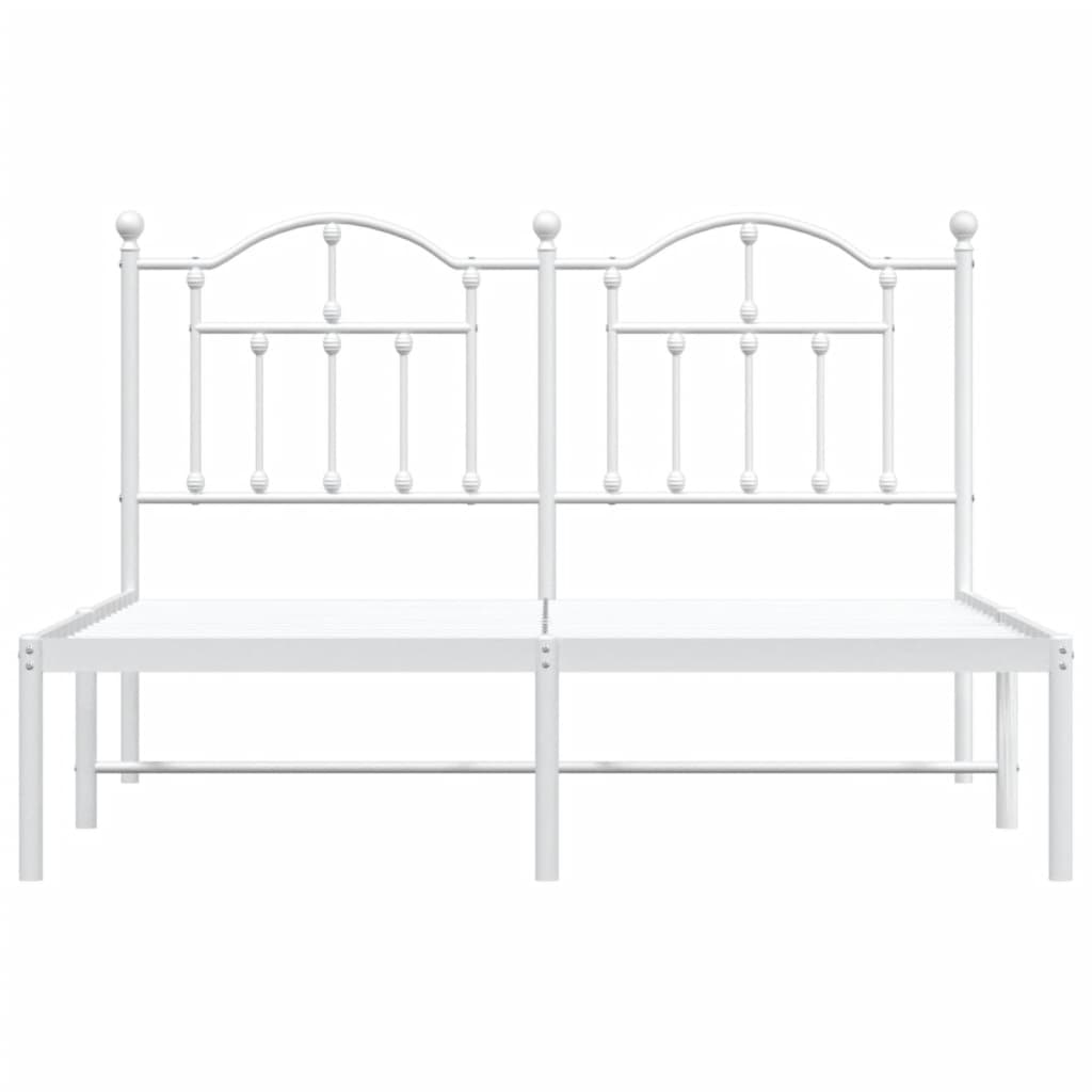 vidaXL Cadre de lit métal sans matelas et tête de lit blanc 140x190 cm