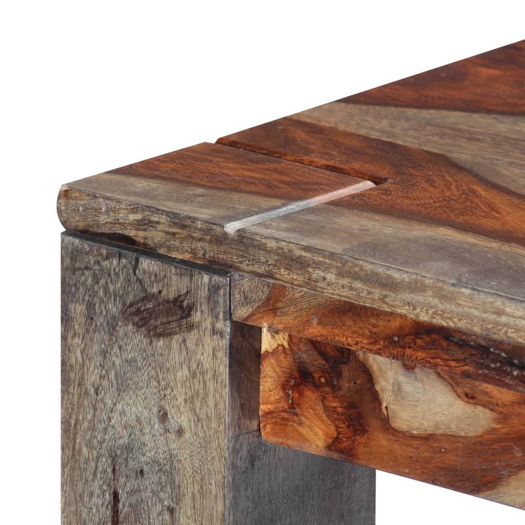 vidaXL Table à manger Gris 180x90x76 cm Bois massif