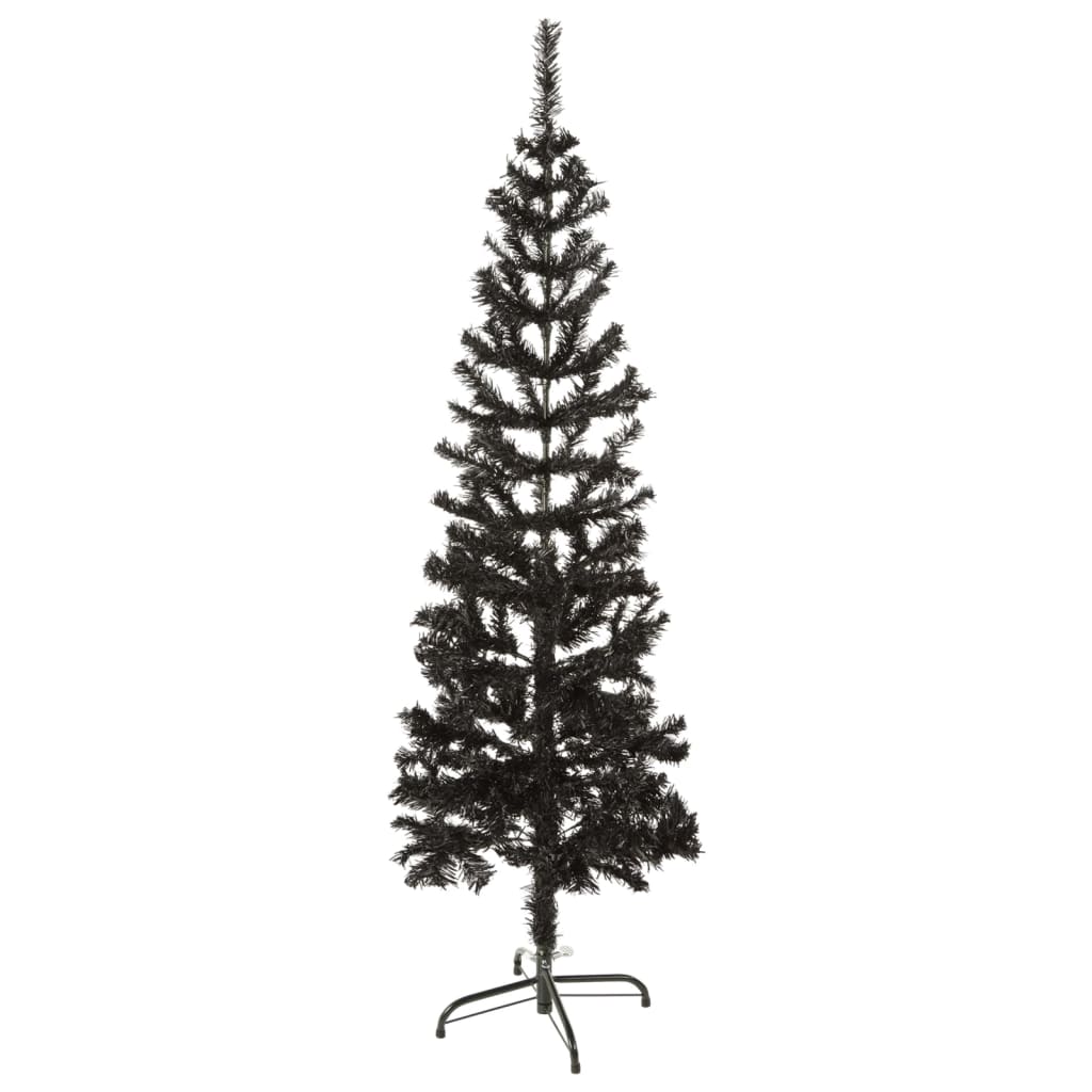 vidaXL Sapin de Noël étroit Noir 150 cm