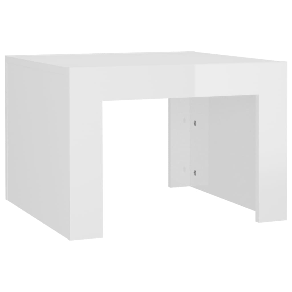 vidaXL Table basse Blanc brillant 50x50x35 cm Aggloméré