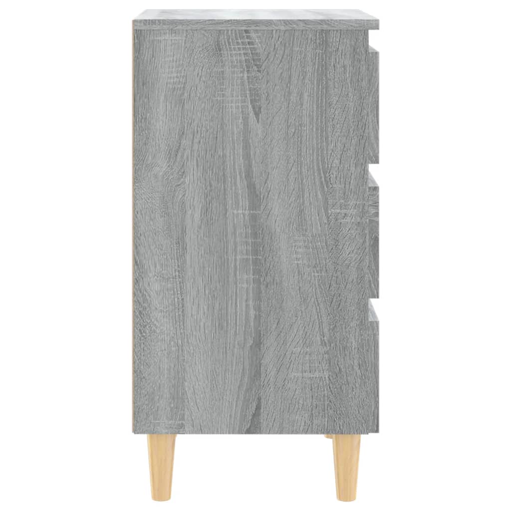 vidaXL Tables de chevet pieds en bois 2 pcs Sonoma gris 40x35x69 cm