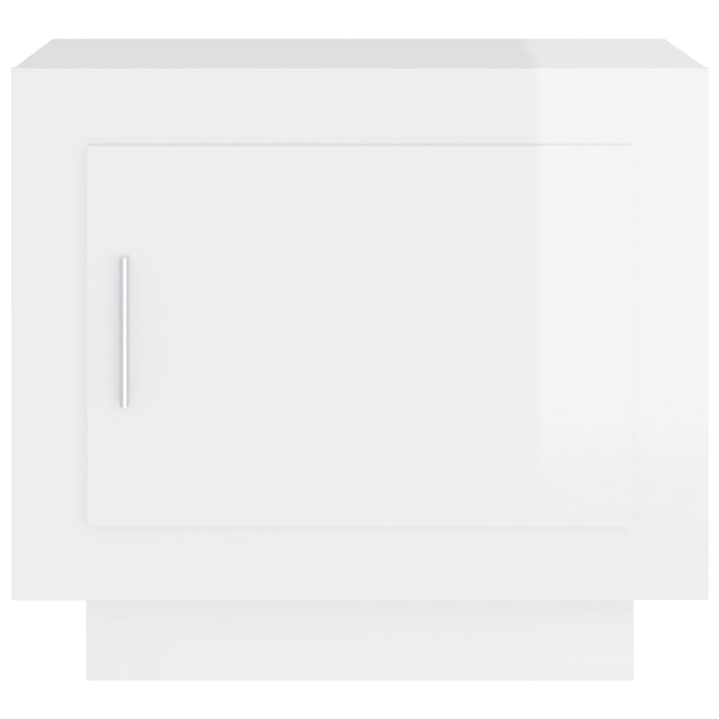 vidaXL Table basse Blanc brillant 51x50x45 cm Bois d'ingénierie