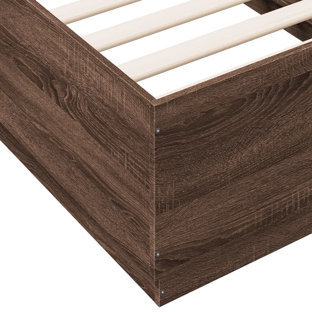 vidaXL Cadre de lit chêne marron 75x190 cm bois d'ingénierie