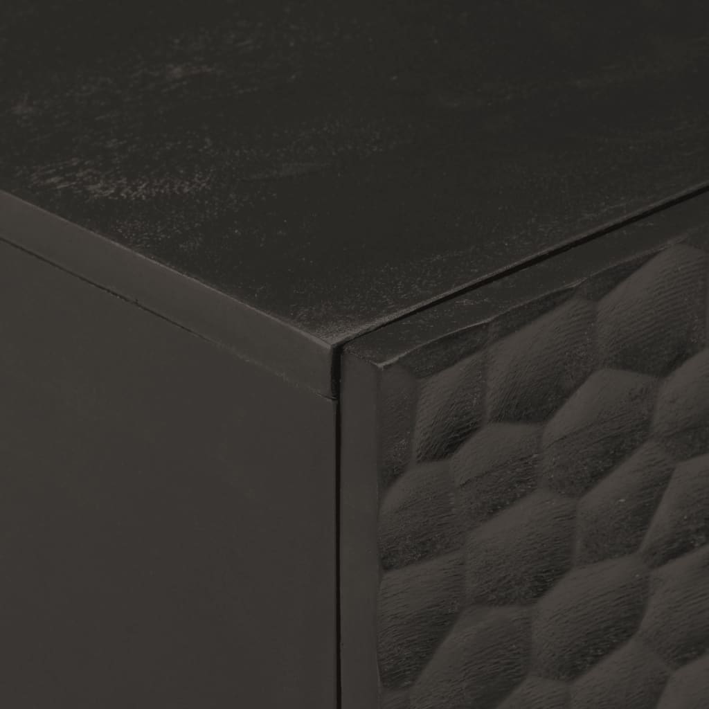 vidaXL Table de chevet noir 50x33x60 cm bois de manguier massif