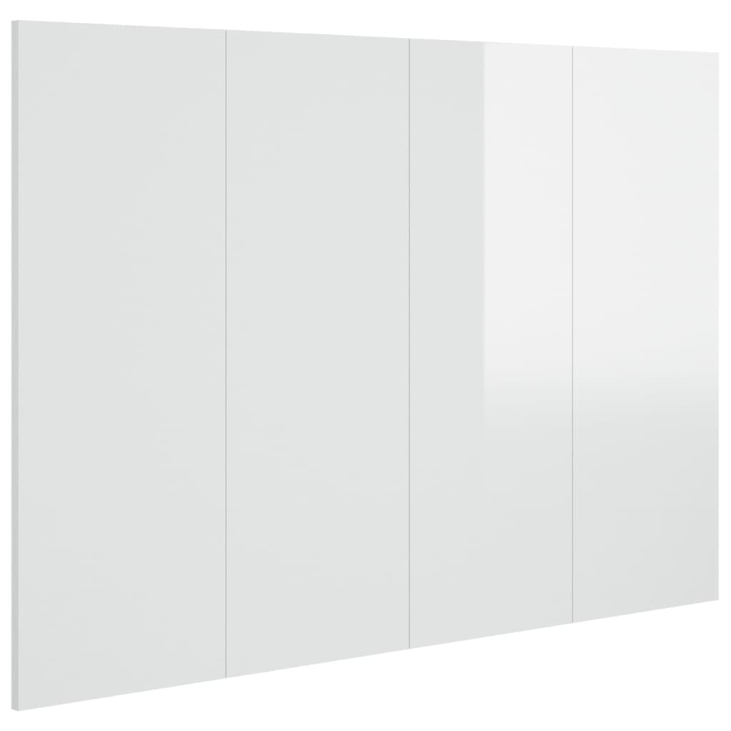 vidaXL Tête de lit Blanc brillant 120x1,5x80 cm Bois d'ingénierie