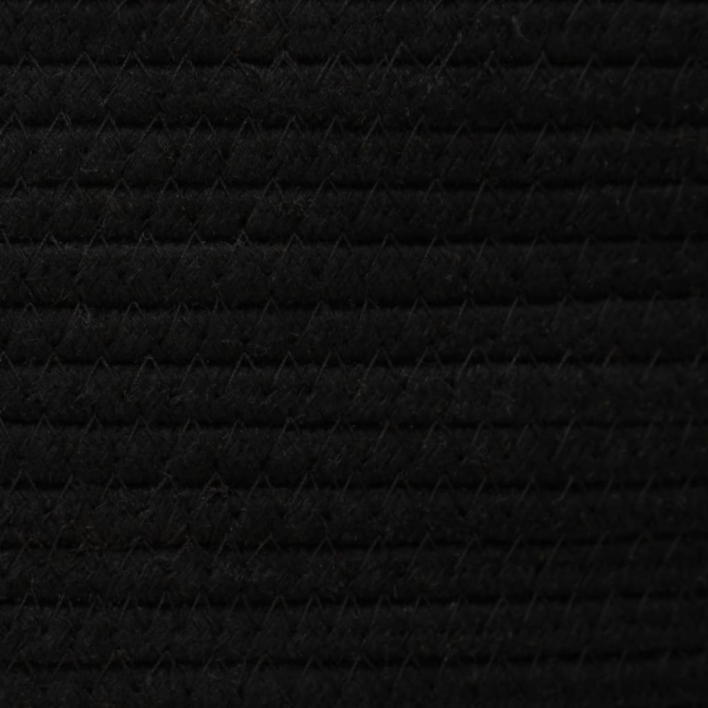 vidaXL Panier de rangement avec couvercle noir et beige Ø37x50cm coton