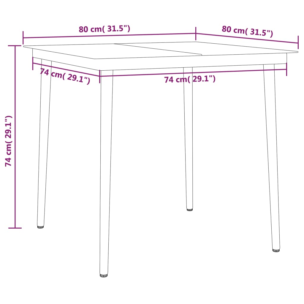 vidaXL Ensemble à manger de jardin 3 pcs Anthracite