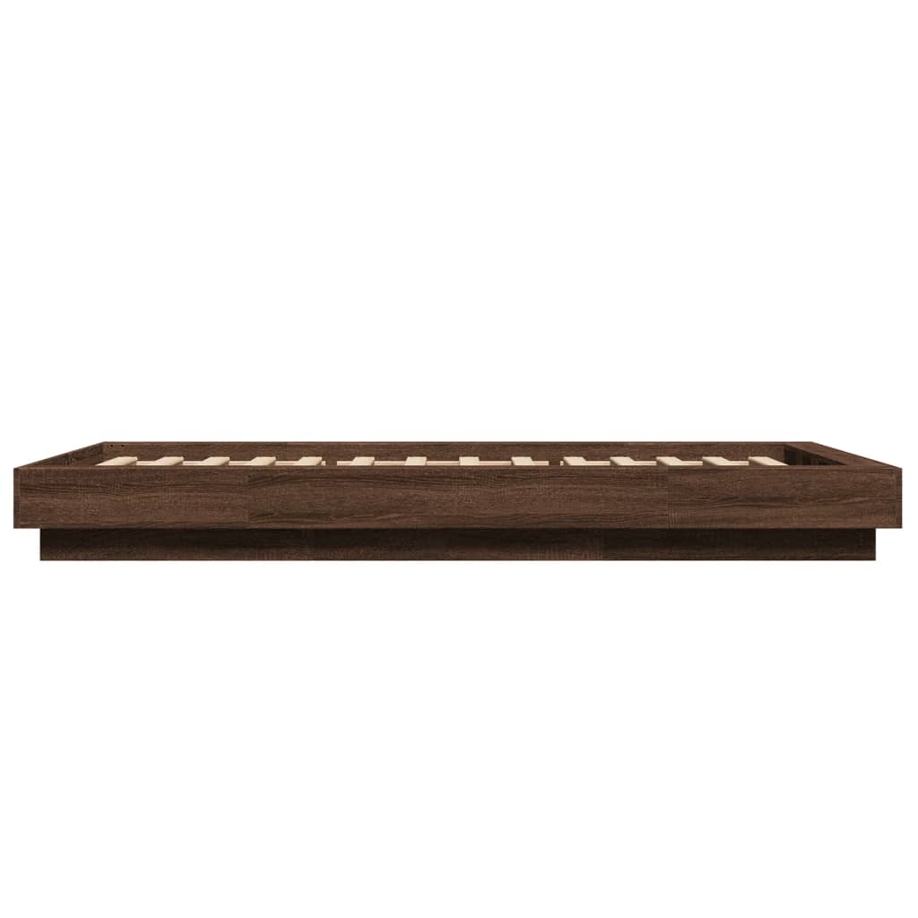 vidaXL Cadre de lit sans matelas chêne marron 75x190 cm