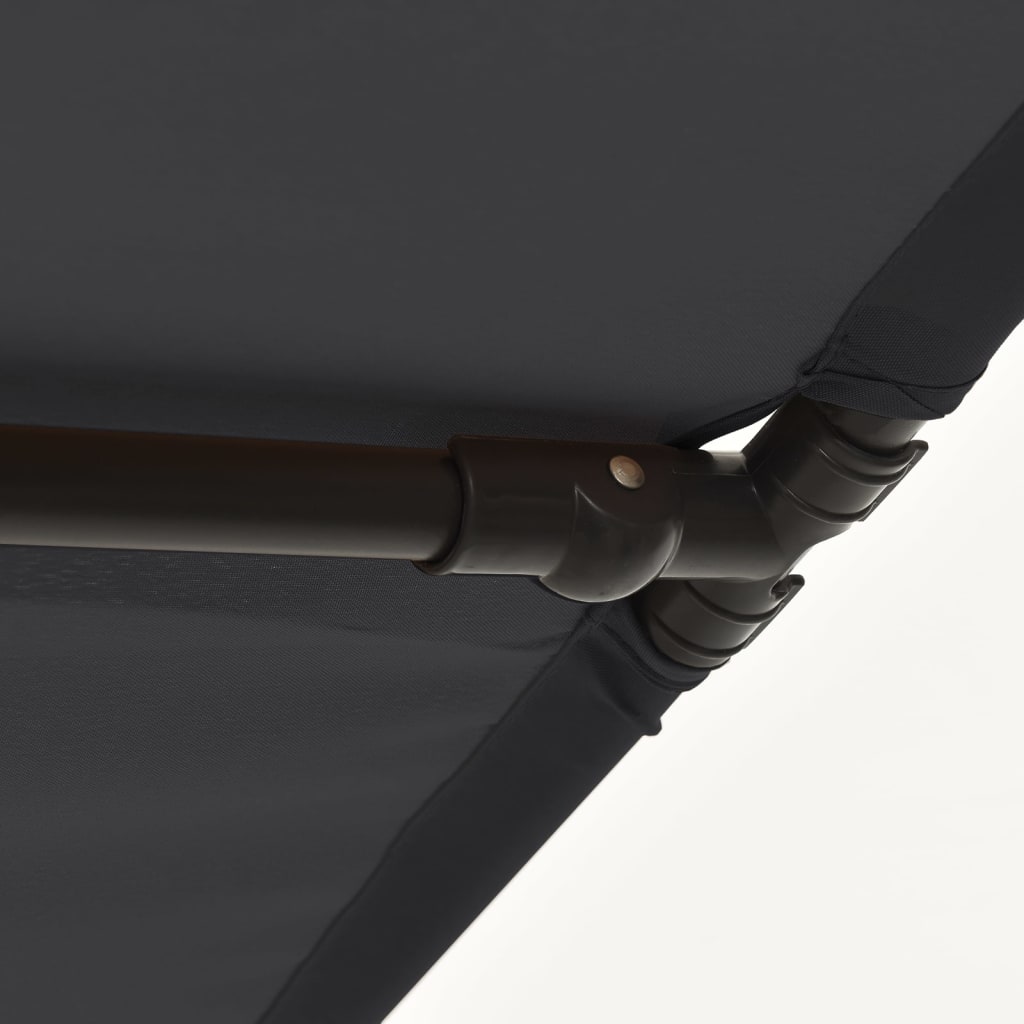 vidaXL Parasol d'extérieur avec mât en aluminium 180x110 cm Noir