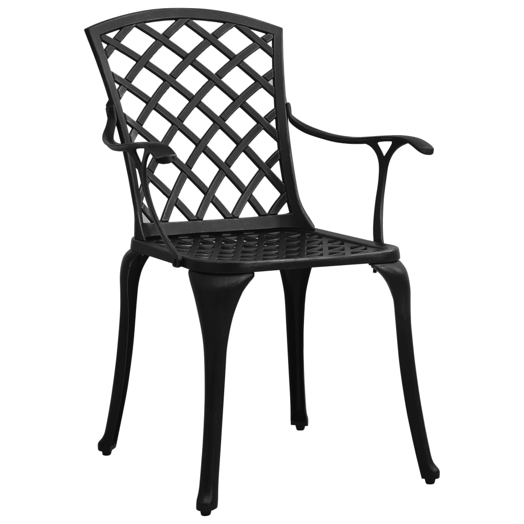 vidaXL Chaises de jardin lot de 4 Aluminium coulé Noir