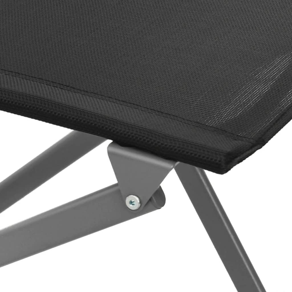 vidaXL Chaises d'extérieur pliables lot de 4 Noir Acier et textilène