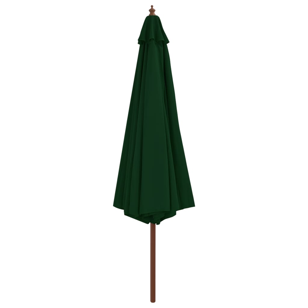 vidaXL Parasol avec mât en bois 350 cm Vert