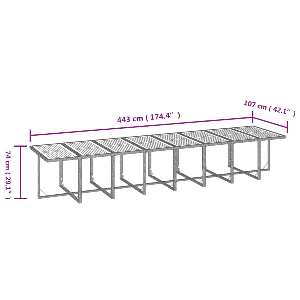 vidaXL Ensemble à dîner de jardin coussins 21 pcs Noir Résine tressée