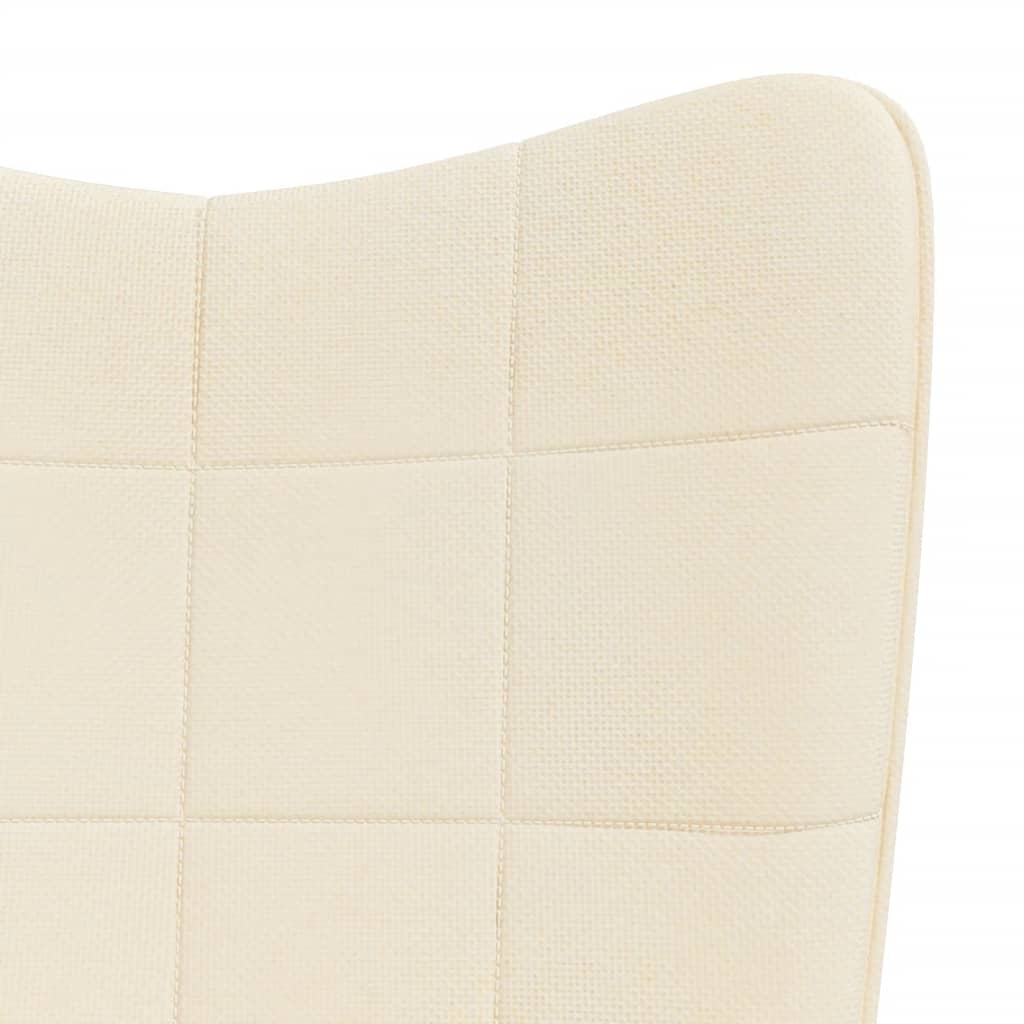 vidaXL Chaise à bascule avec tabouret Crème Tissu
