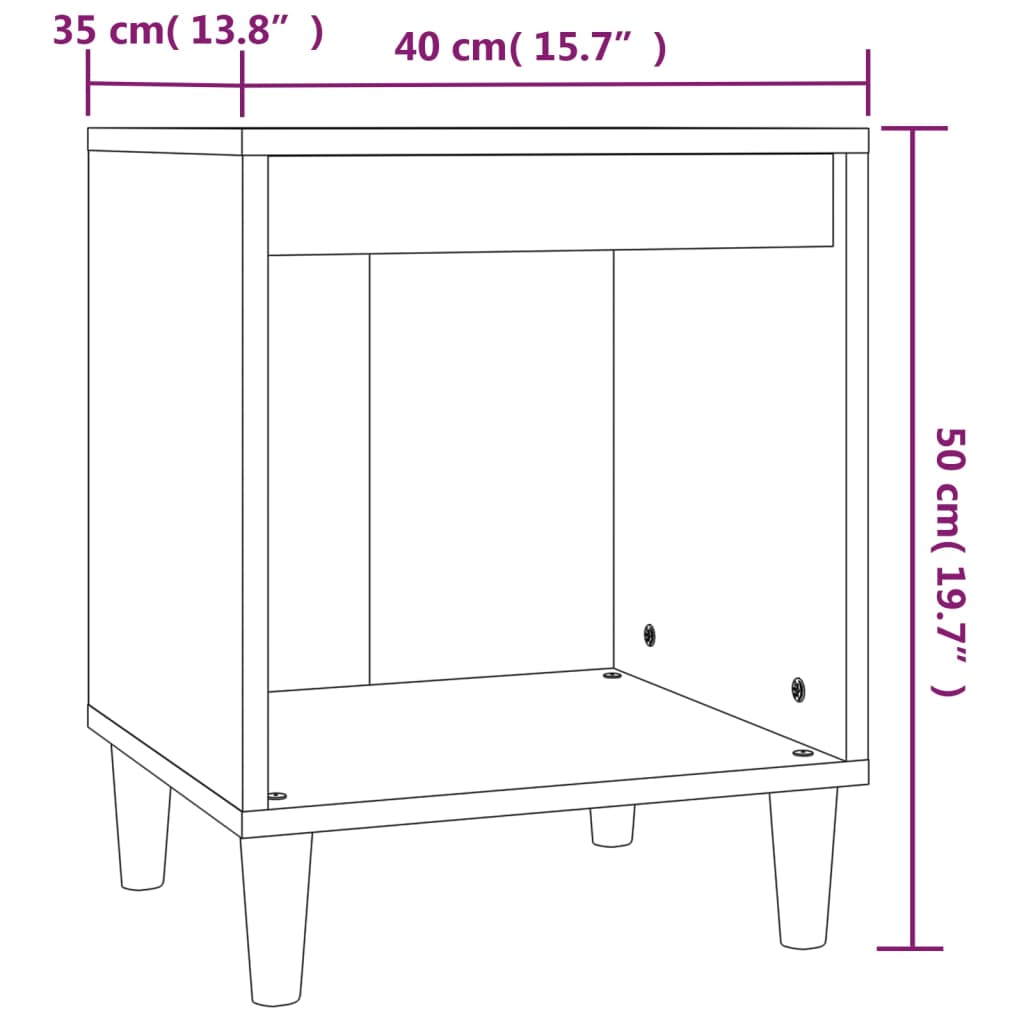 vidaXL Tables de chevet 2 pcs Blanc 40x35x50 cm