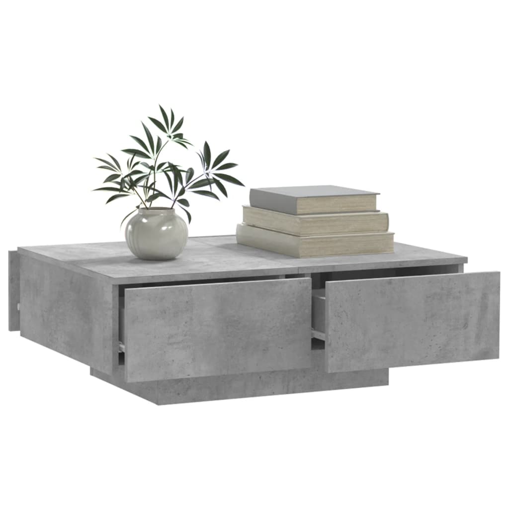 vidaXL Table basse Gris béton 90x60x31 cm Aggloméré