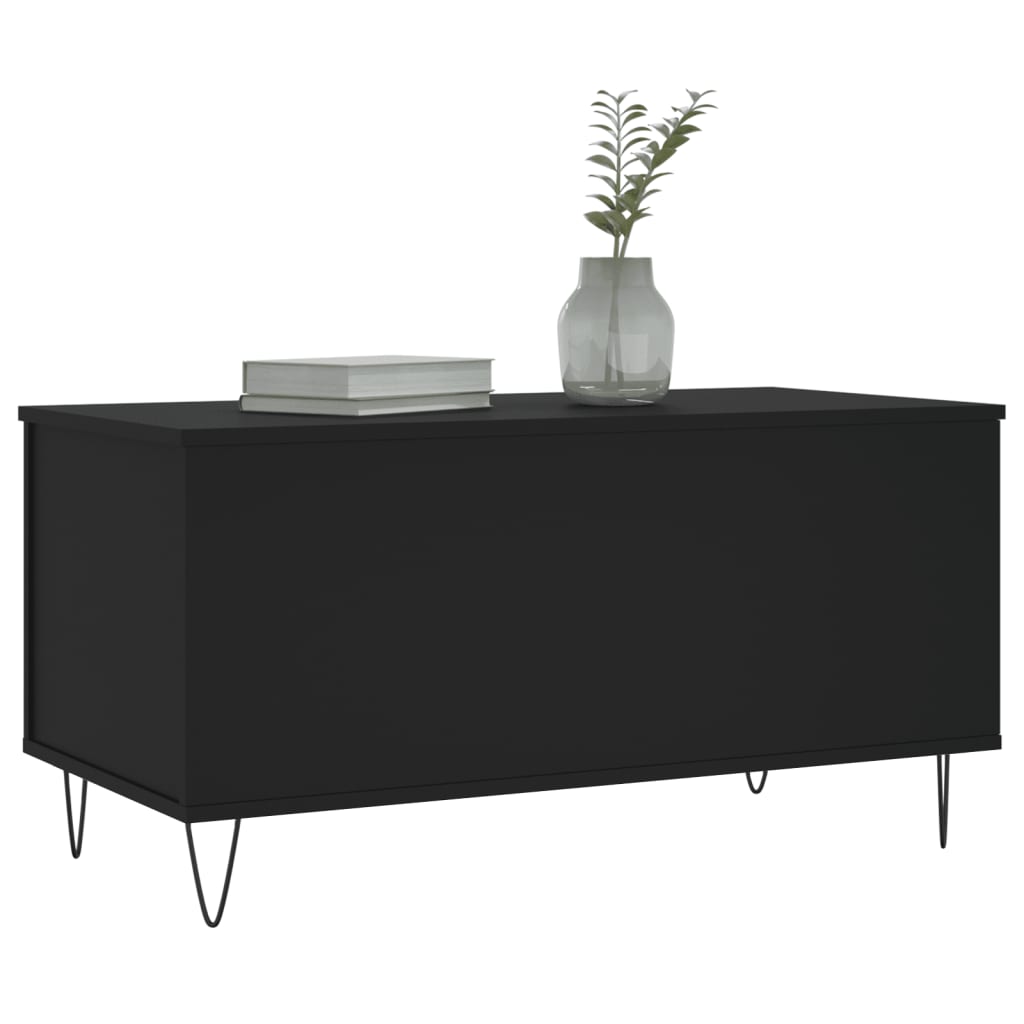 vidaXL Table basse Noir 90x44,5x45 cm Bois d'ingénierie