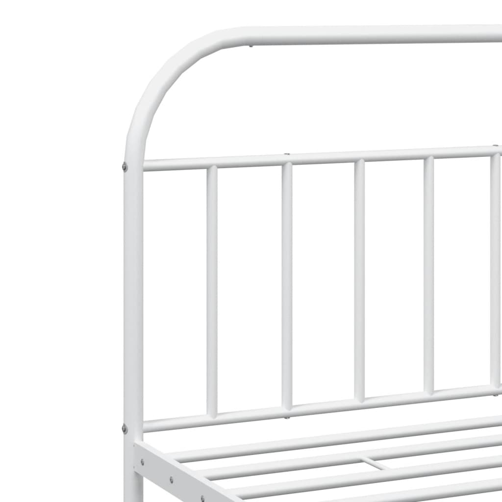 vidaXL Cadre de lit métal sans matelas et pied de lit blanc 193x203 cm