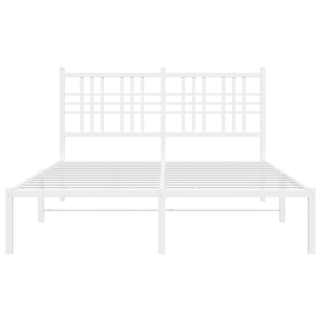 vidaXL Cadre de lit métal sans matelas et tête de lit blanc 120x190 cm