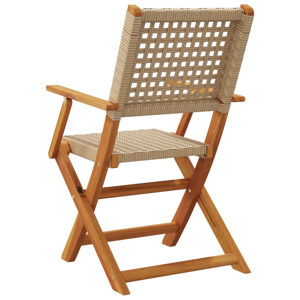 vidaXL Chaises de jardin lot de 2 beige bois massif d'acacia et rotin