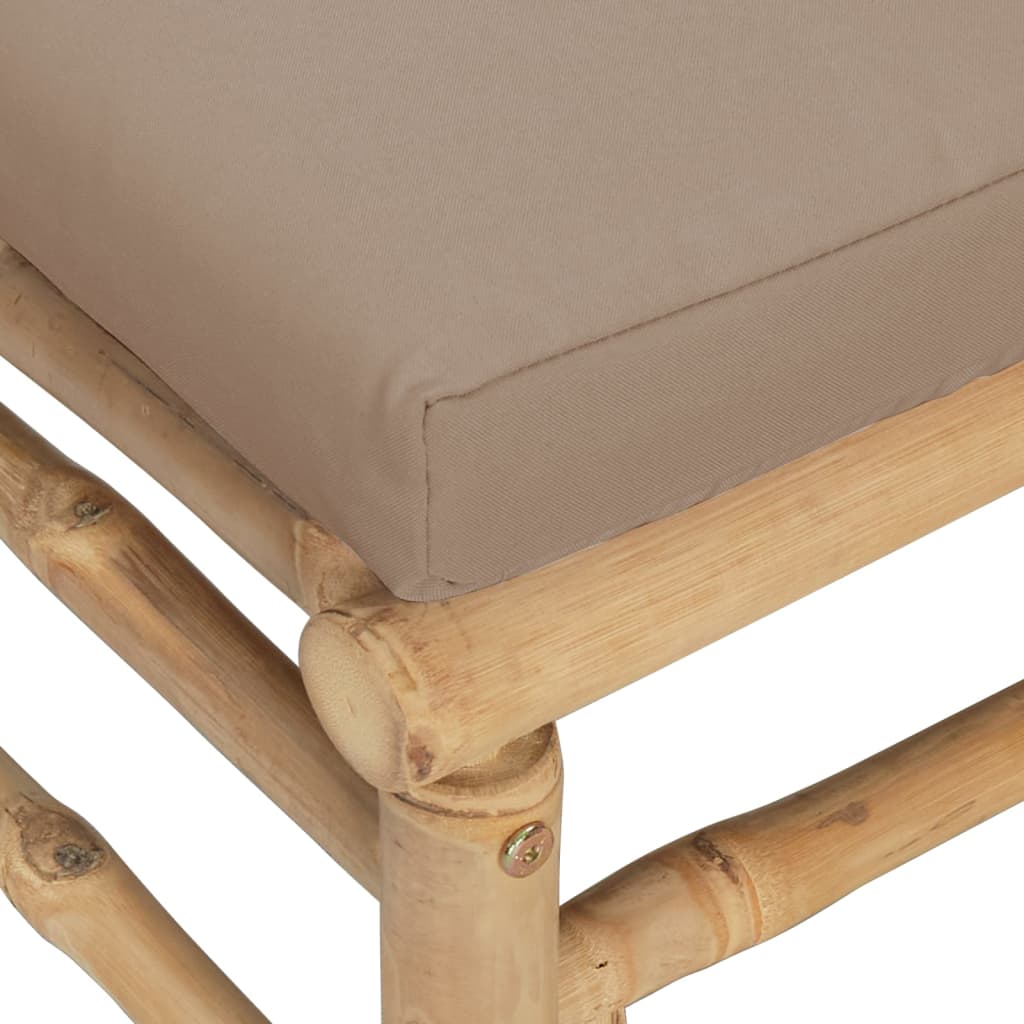 vidaXL Canapé d'angle de jardin avec coussins taupe bambou