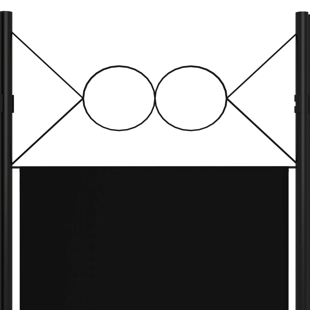 vidaXL Cloison de séparation 3 panneaux Noir 120x180 cm