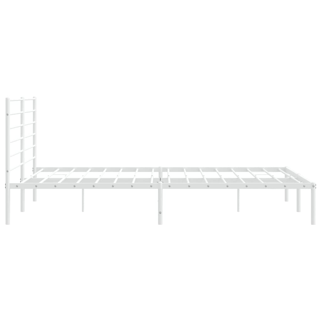 vidaXL Cadre de lit métal sans matelas et tête de lit blanc 193x203 cm