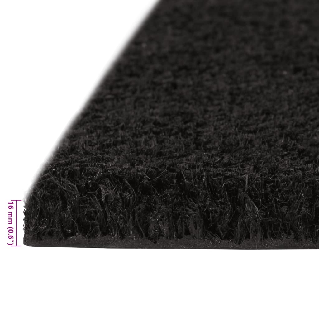 vidaXL Tapis de porte noir 100x200 cm fibre de coco touffeté