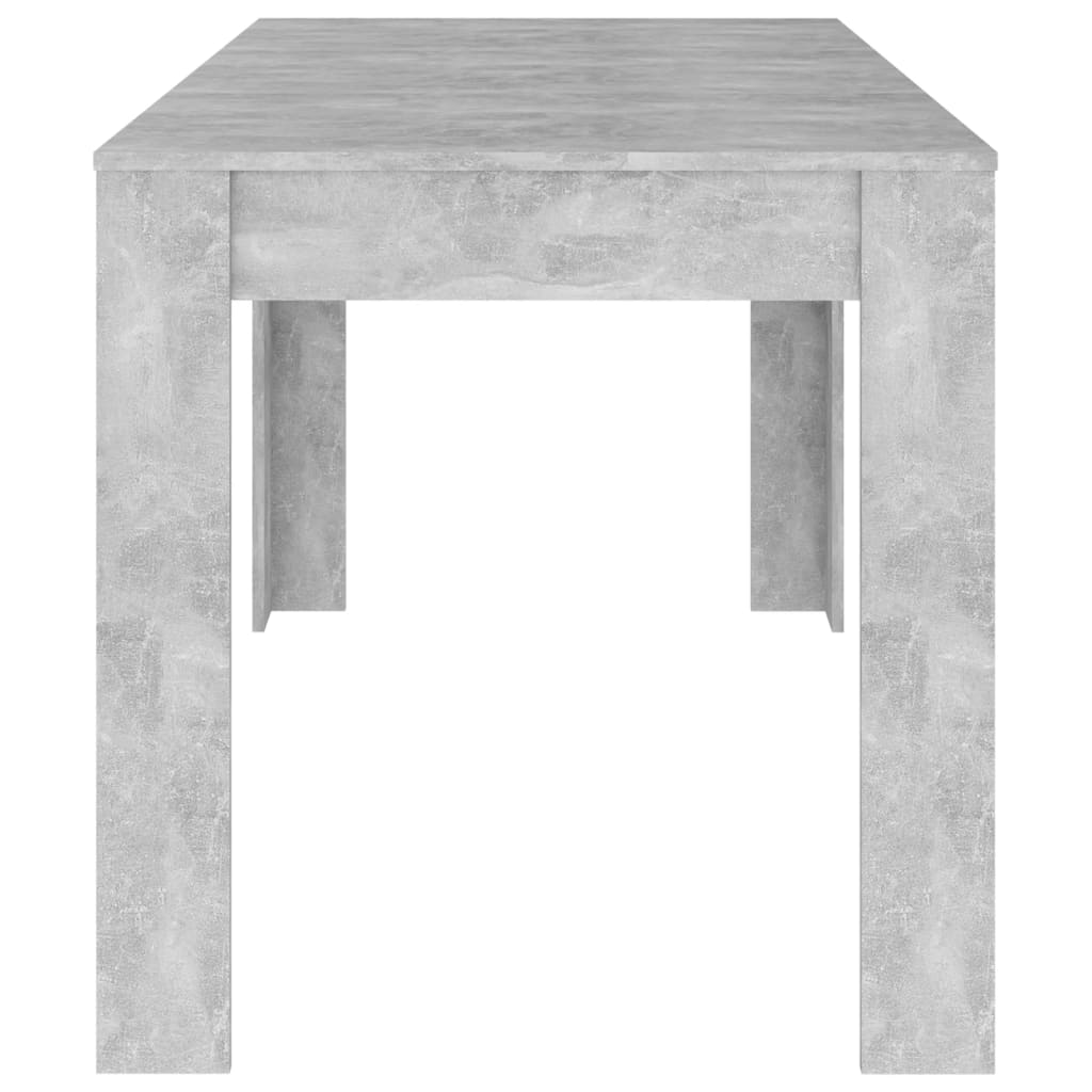 vidaXL Table de salle à manger Gris béton 140x74,5x76 cm Aggloméré