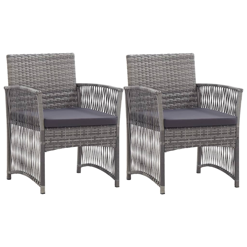 vidaXL Fauteuils de jardin coussins lot de 2 Anthracite Résine tressée