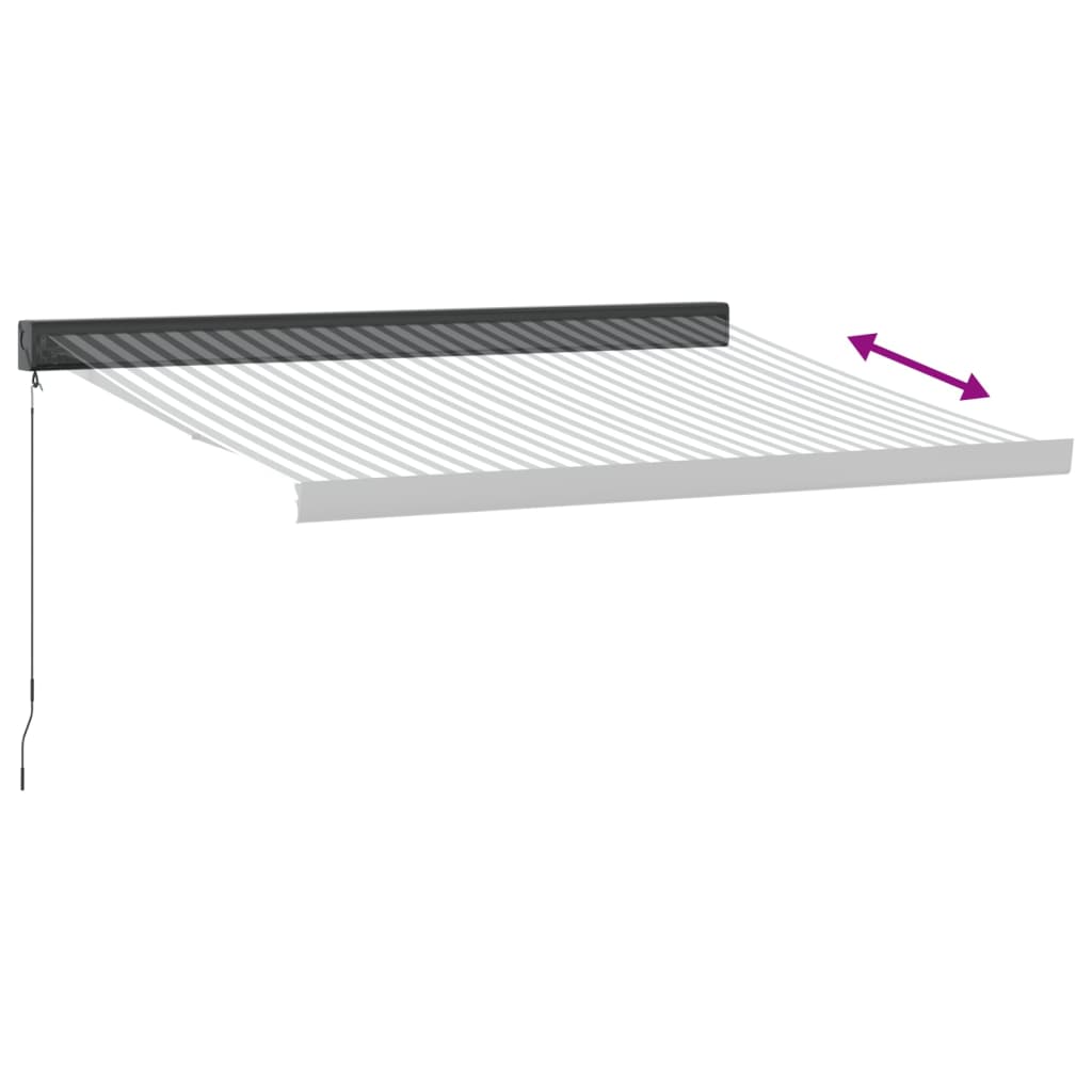 vidaXL Auvent rétractable anthracite/blanc 3x2,5 m tissu et aluminium