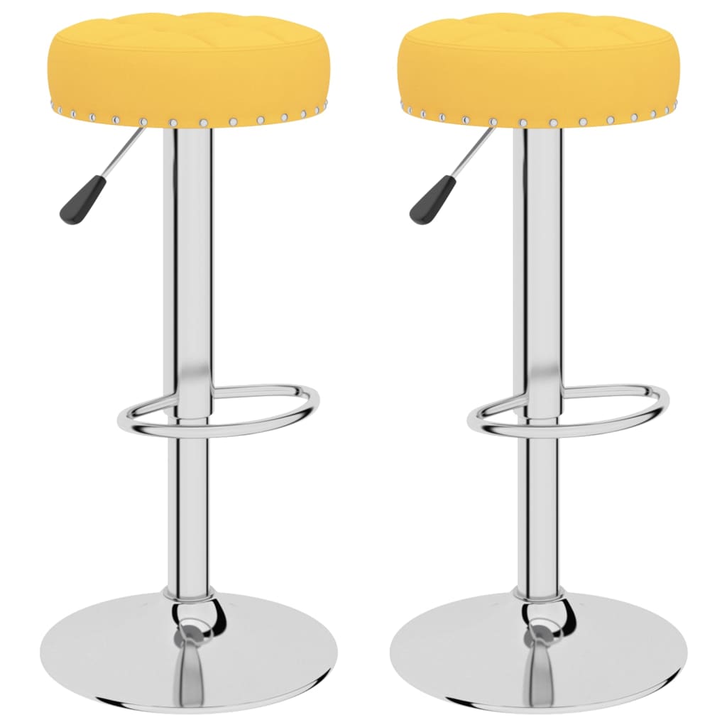 vidaXL Tabourets de bar lot de 2 jaune moutarde tissu