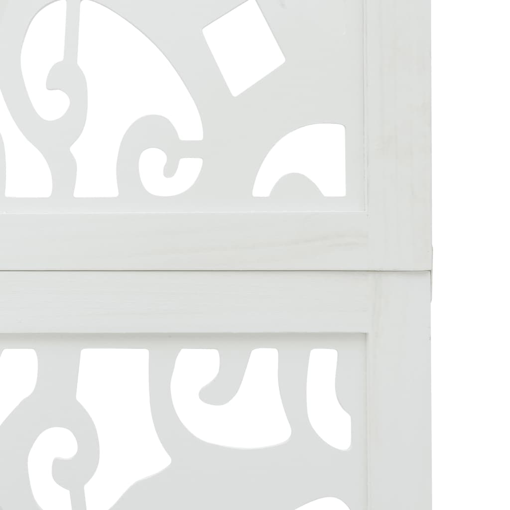 vidaXL Cloison de séparation 3 panneaux blanc bois de paulownia massif
