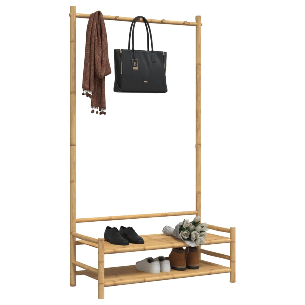 vidaXL Porte-vêtement avec étagères 103x40x183 cm bambou