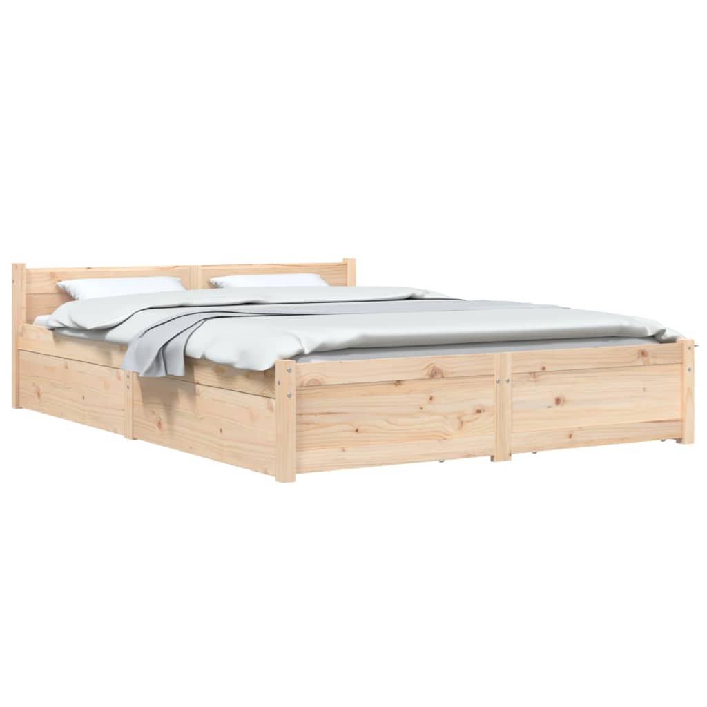 vidaXL Cadre de lit avec tiroirs 135x190 cm Double