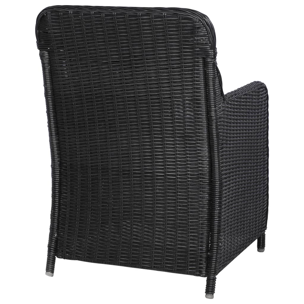 vidaXL lot de 2 Chaises d'extérieur avec coussins Résine tressée Noir