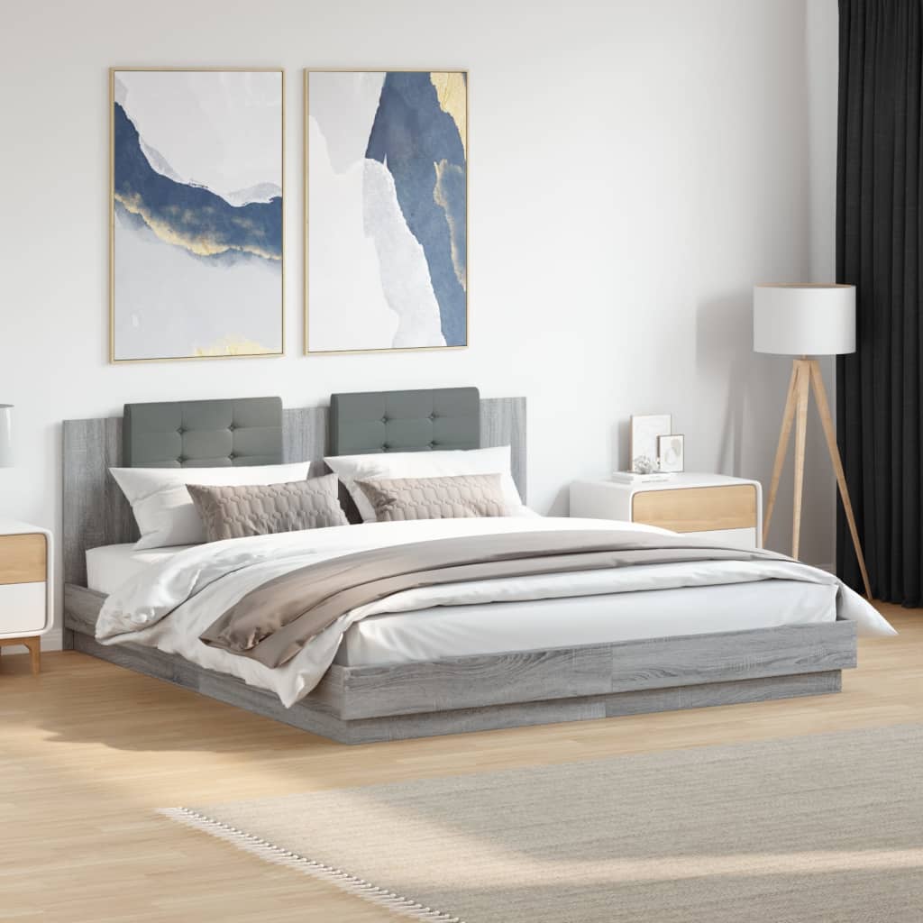 vidaXL Cadre de lit sans matelas sonoma gris 160x200 cm