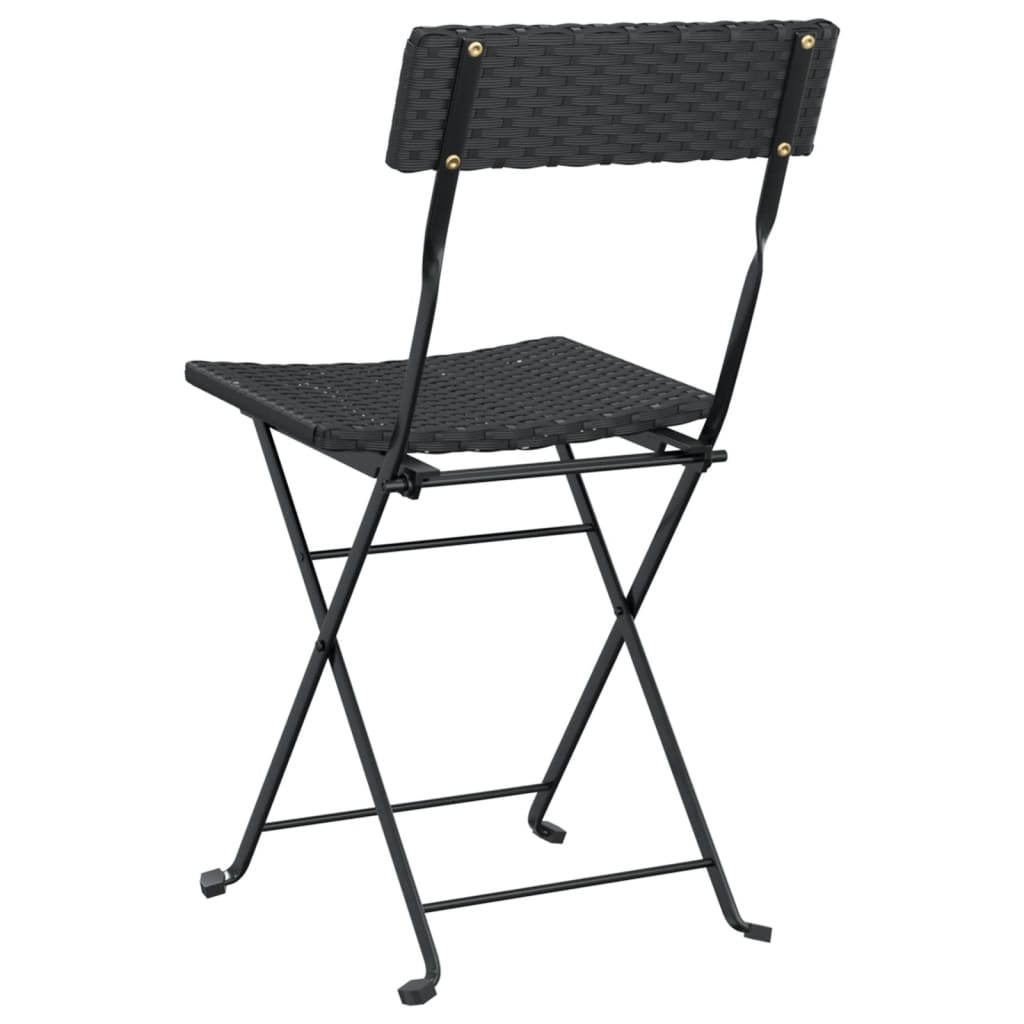 vidaXL Chaises de bistrot pliantes lot de 6 Noir Résine tressée acier