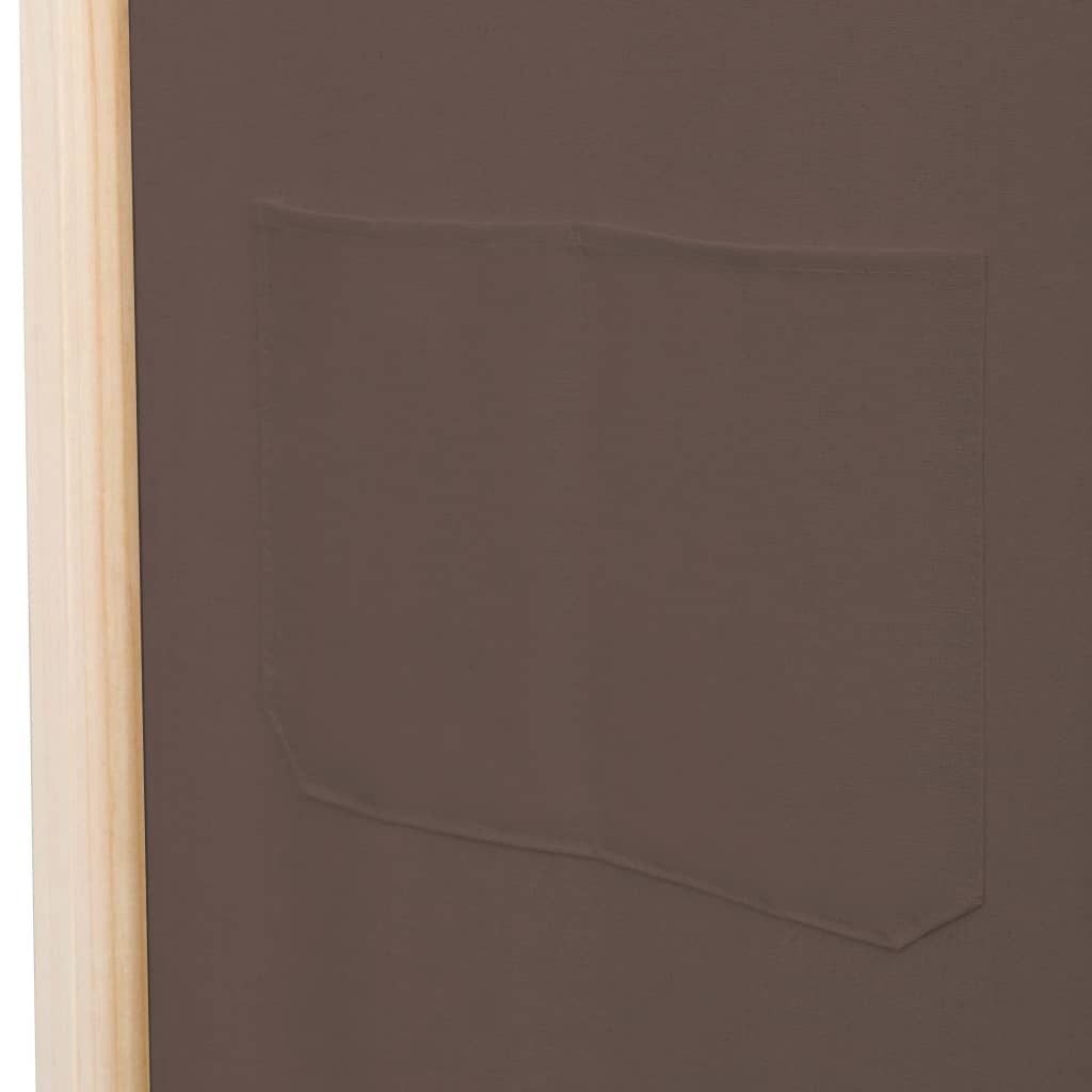 vidaXL Cloison de séparation 6 panneaux Marron 240 x 170 x 4 cm Tissu