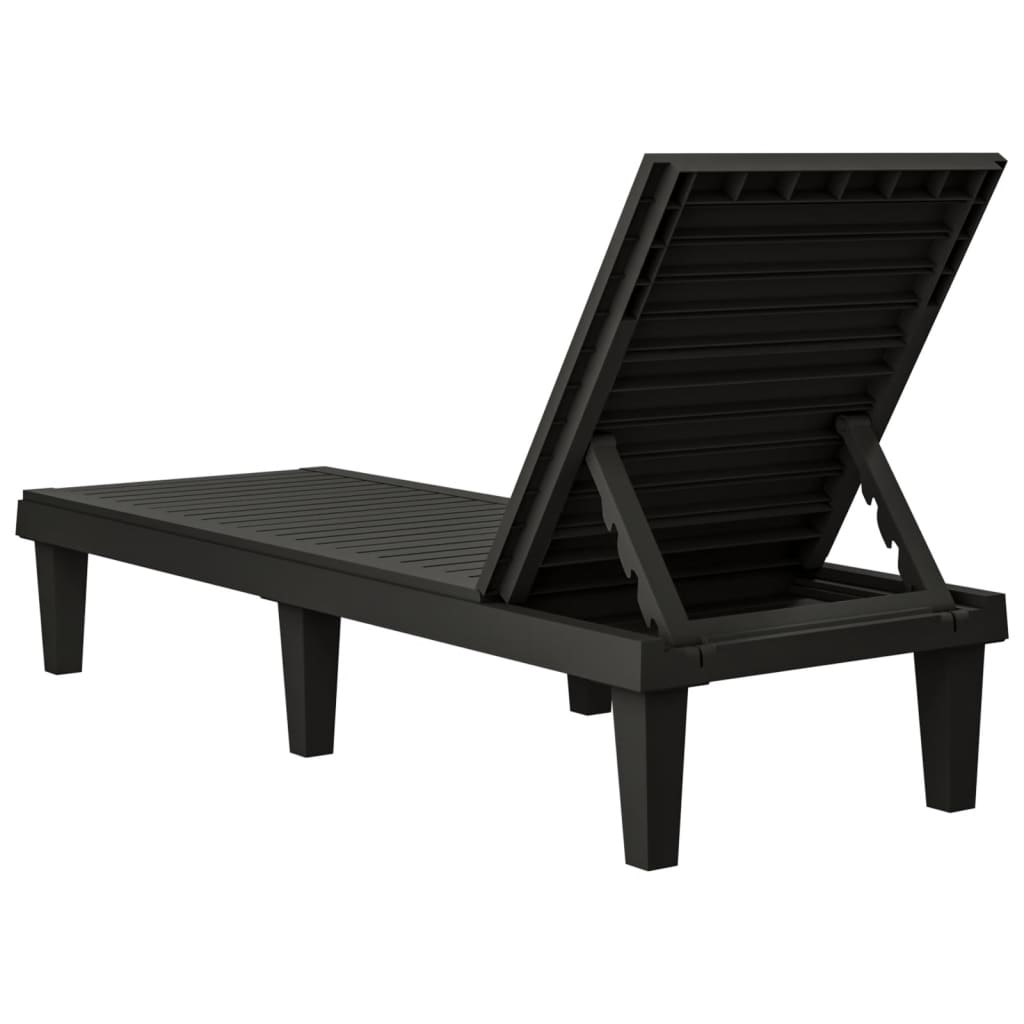 vidaXL Chaises longues lot de 2 noir 155x58x83 cm polypropylène